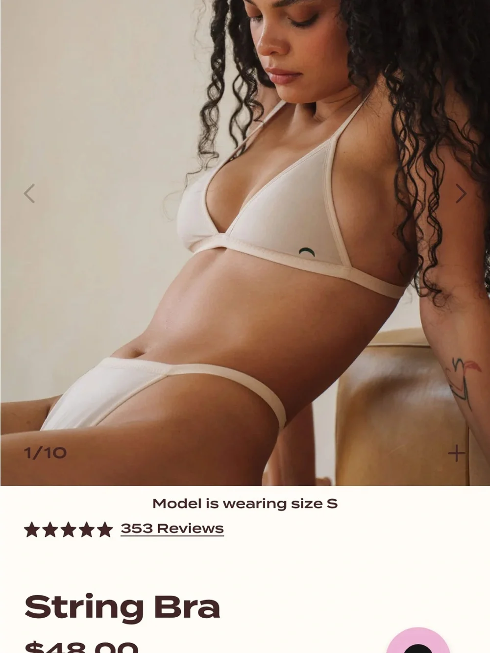 String Bra in Nude and Black xs - 2-Pack